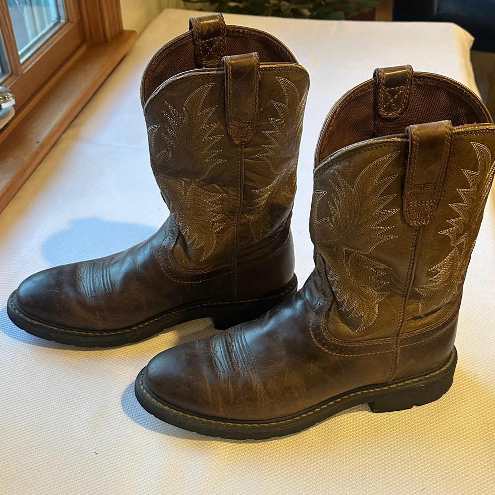 Ariat Men's Quickdraw Performance Leather Dark Br… - image 2